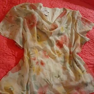 3 for $13 Vintage Chiffon Floral Print Top